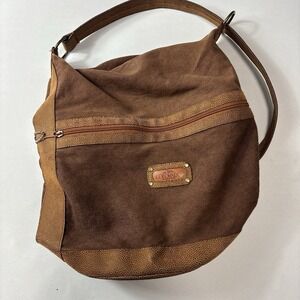 Colorado Canvas Crossbody Bag Brown Leather Trim Adjustable Strap Casual Travel